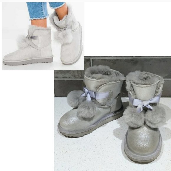 UGG Other - UGG K Gita Metallic Pull-On Boot - Silver